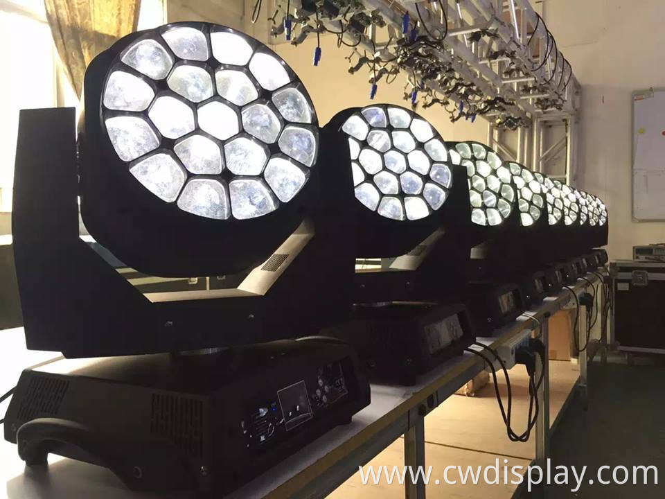 19 Pcs 15w Moving Head Big Bee Eye With Zoom Light